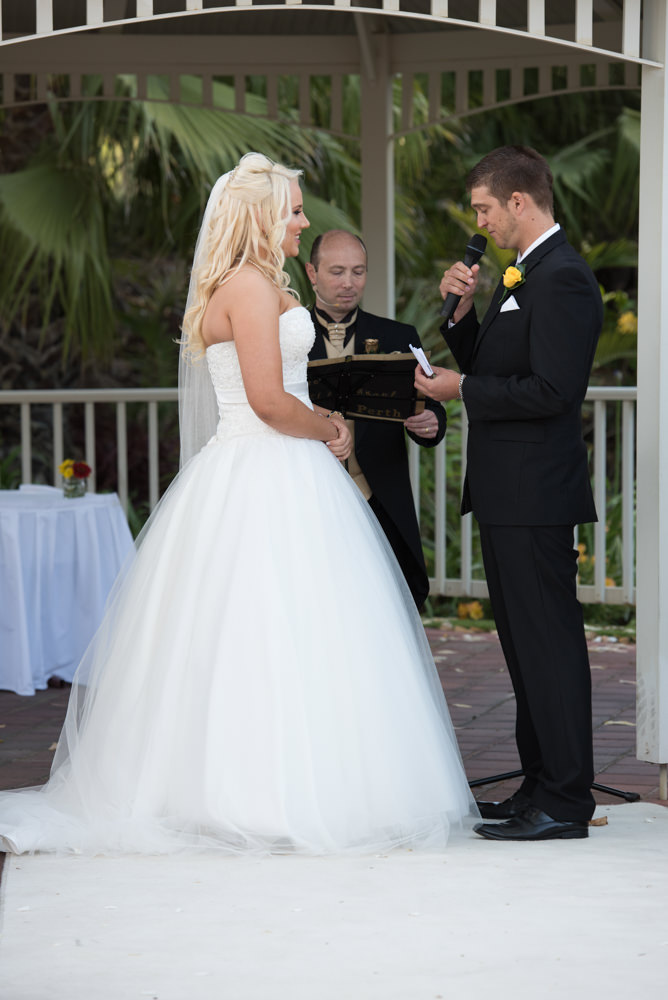 Groom saying his vows at Joondalup resort
