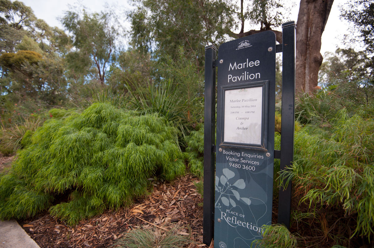 Marlee Pavilion sign at King's Park, Perth