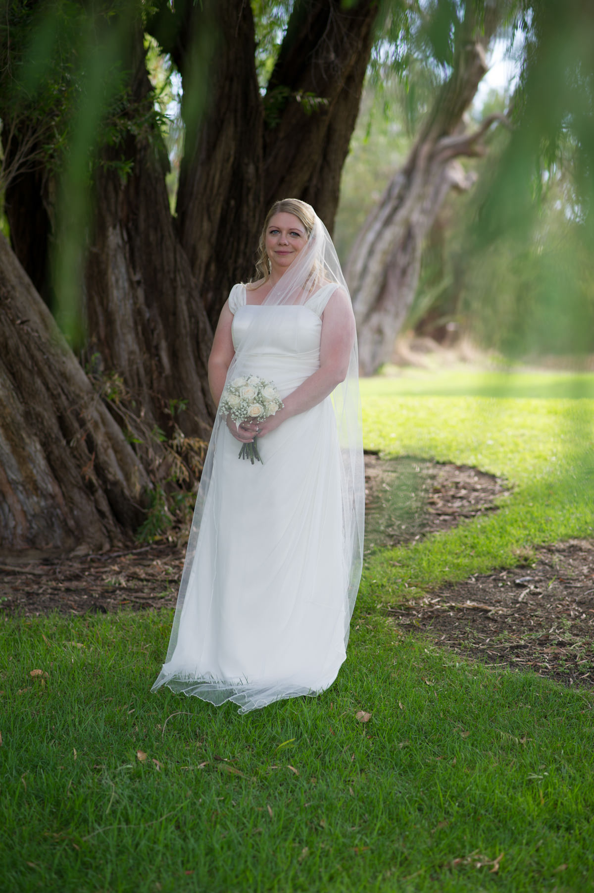 Bride portrait under trees at King's Park