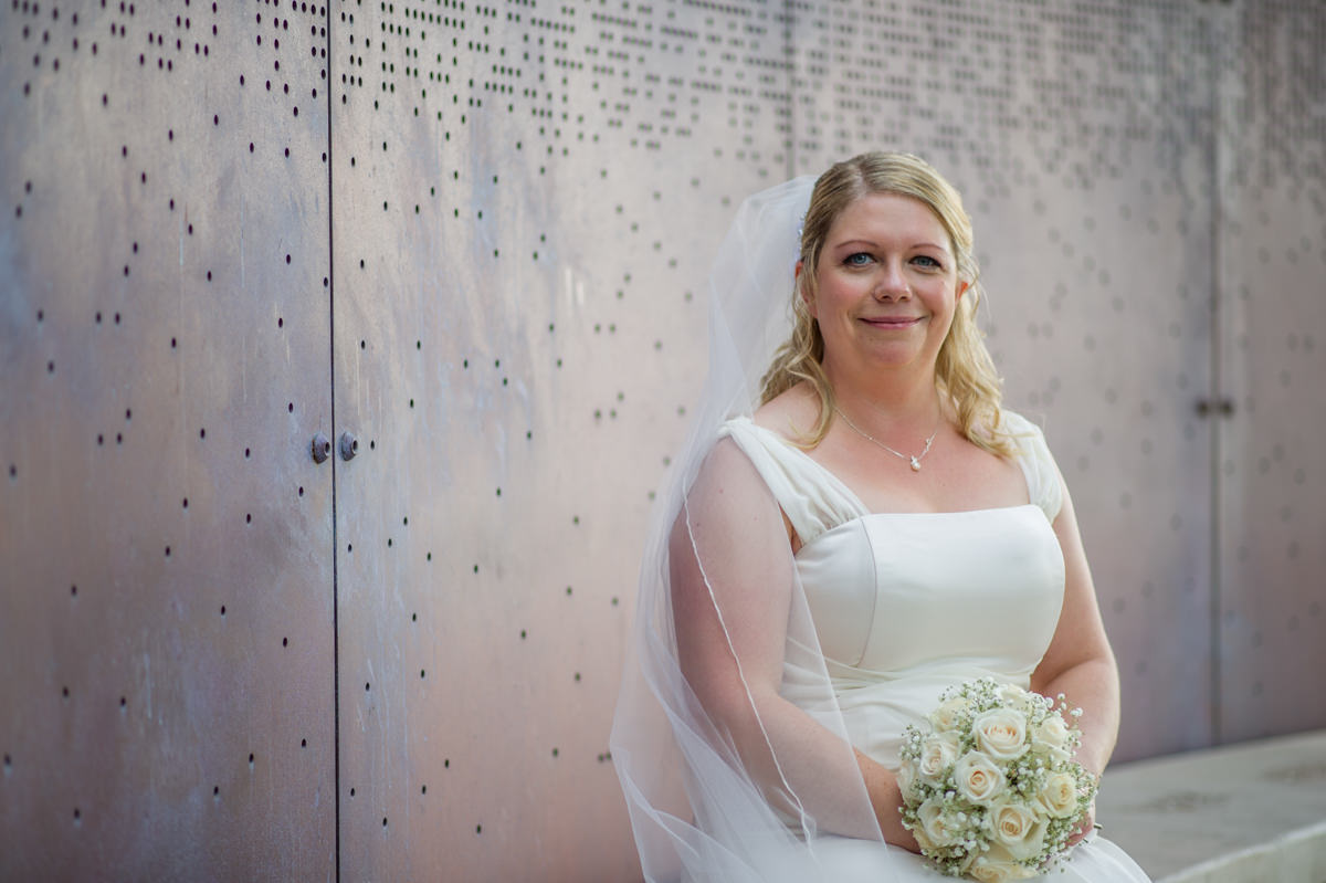 Portrait of bride sitting at Marlee pavilion