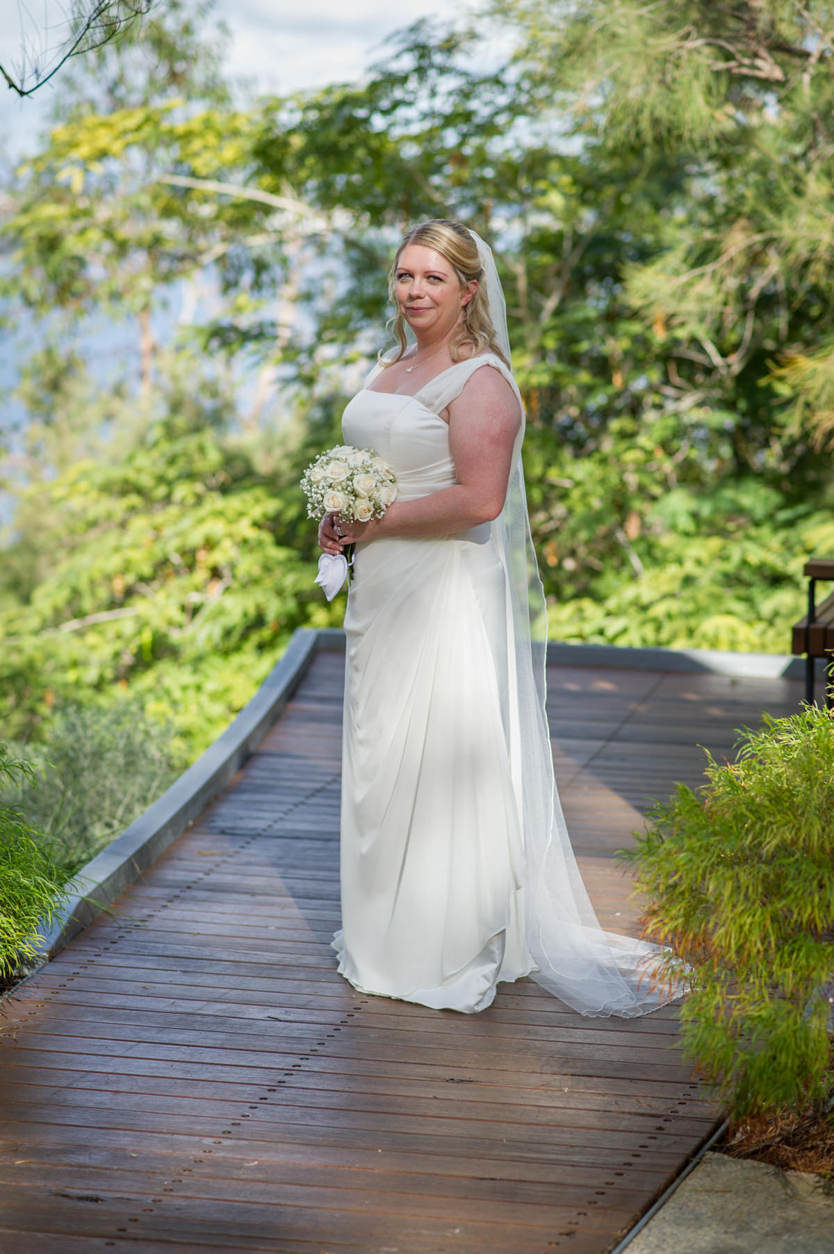 Full length of bride at King's Park, Perth