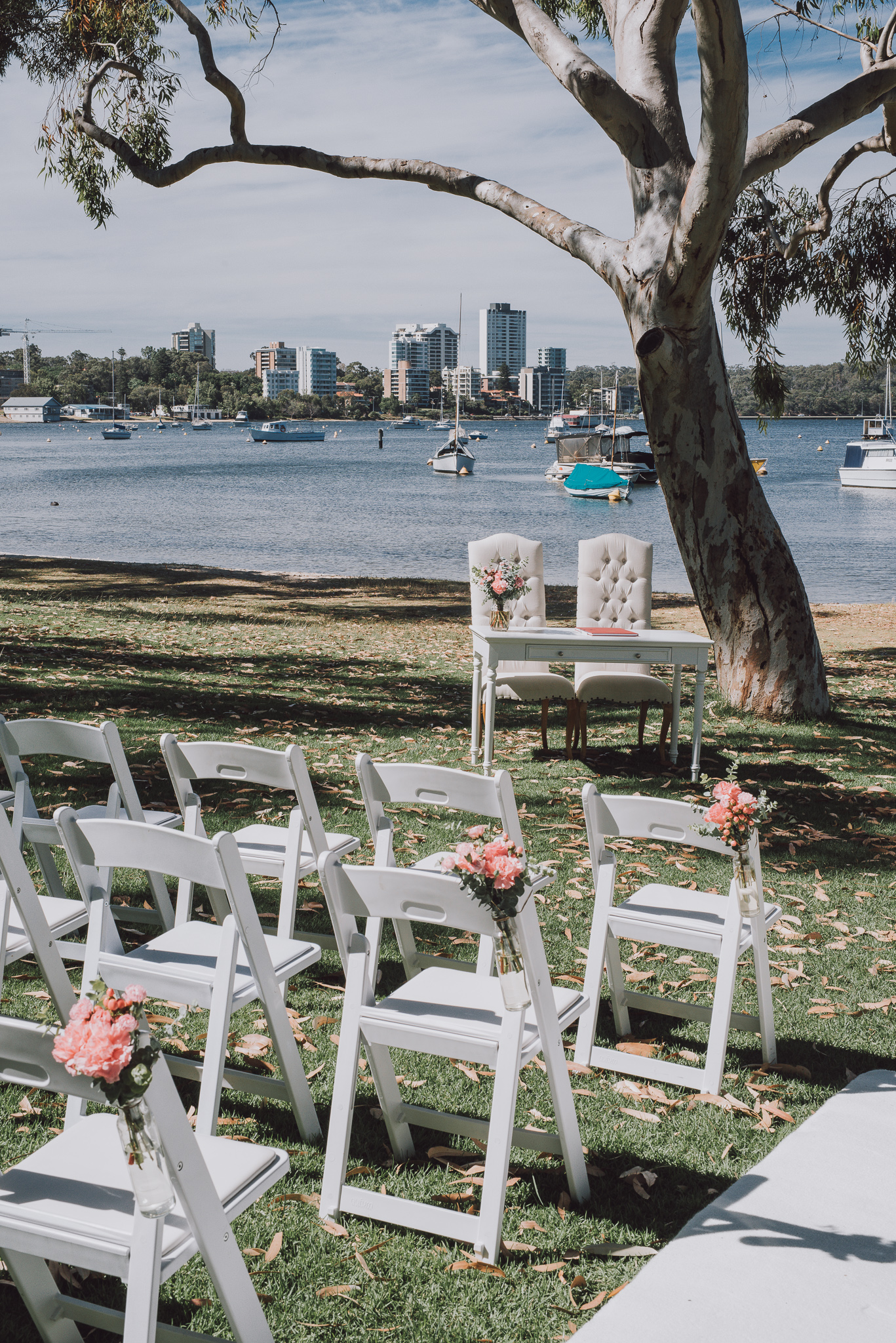ceremony setup at Matilda bay