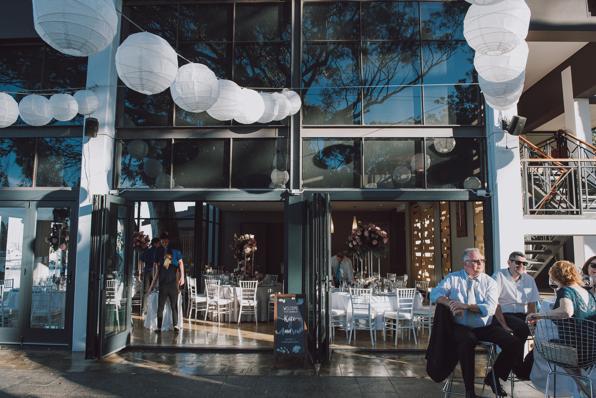Matilda Bay restaurant all set up for a wedding