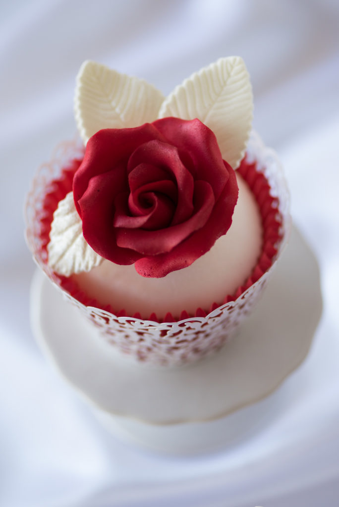 close up of wedding cupcake